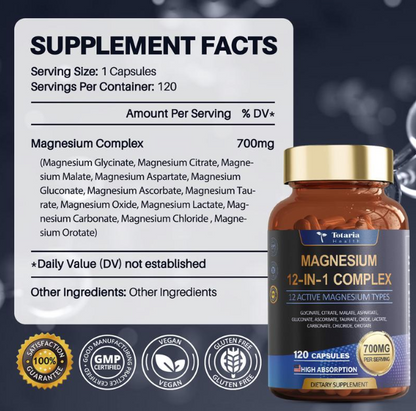 Magnesio 12 en 1 TOTAL RESET 🔥- Complejo Anti-Estrés Magnesio PRO 700MG