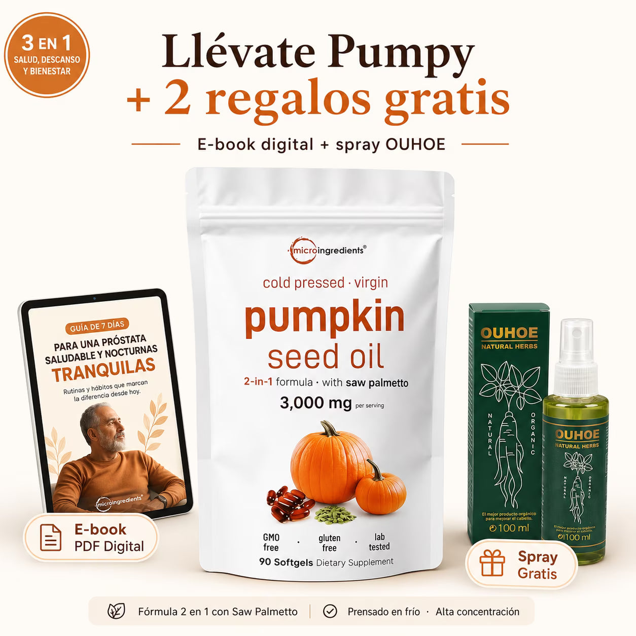 Próstata y descanso: Pumpy + e-book y spray gratis