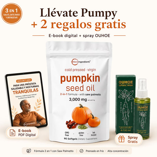 Próstata y descanso: Pumpy + e-book y spray gratis